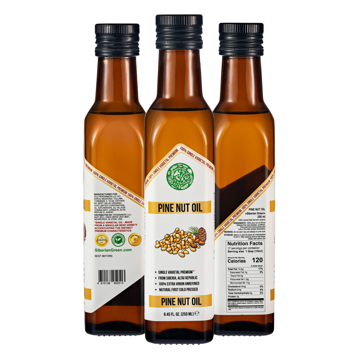 Prodotti verdi siberiani Olio di pinoli biologico 