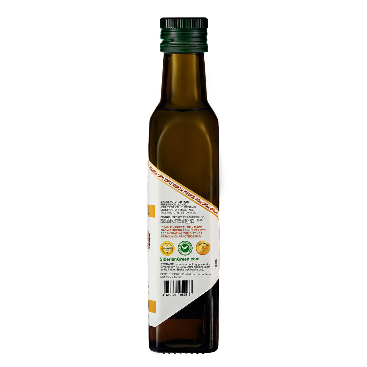 Olio di Pinolo Biologico Verde Siberiano - Spremuto a freddo | Bottiglia di vetro da 250 ml
