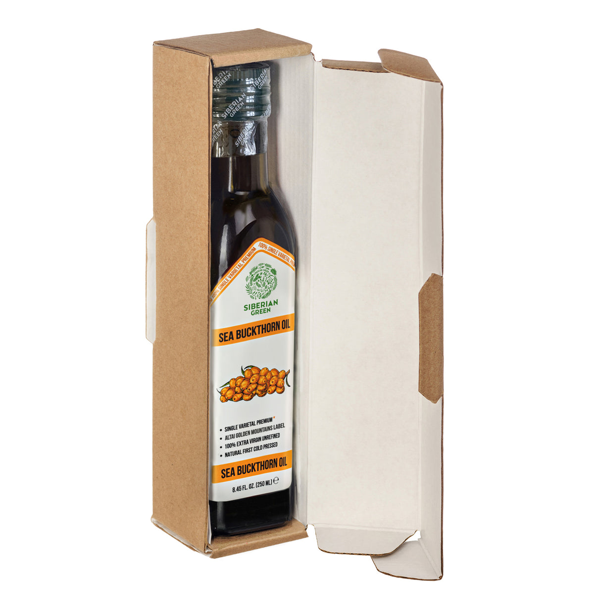 Olio di olivello spinoso verde siberiano - 250ml Extravergine spremuto a freddo