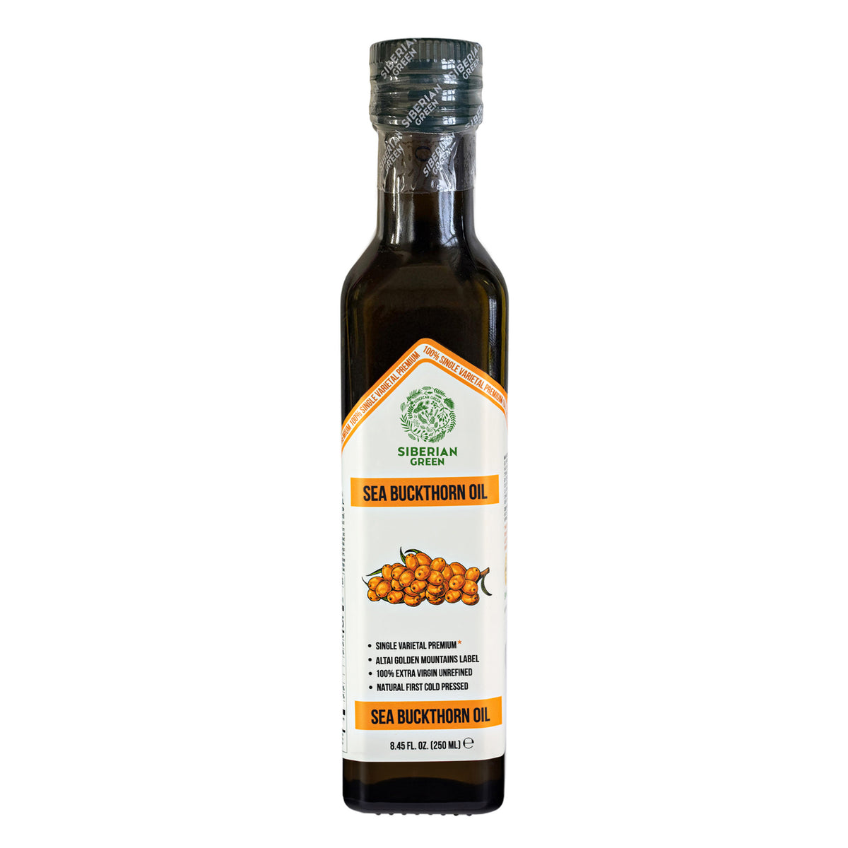 Olio di olivello spinoso verde siberiano - 250ml Extravergine spremuto a freddo