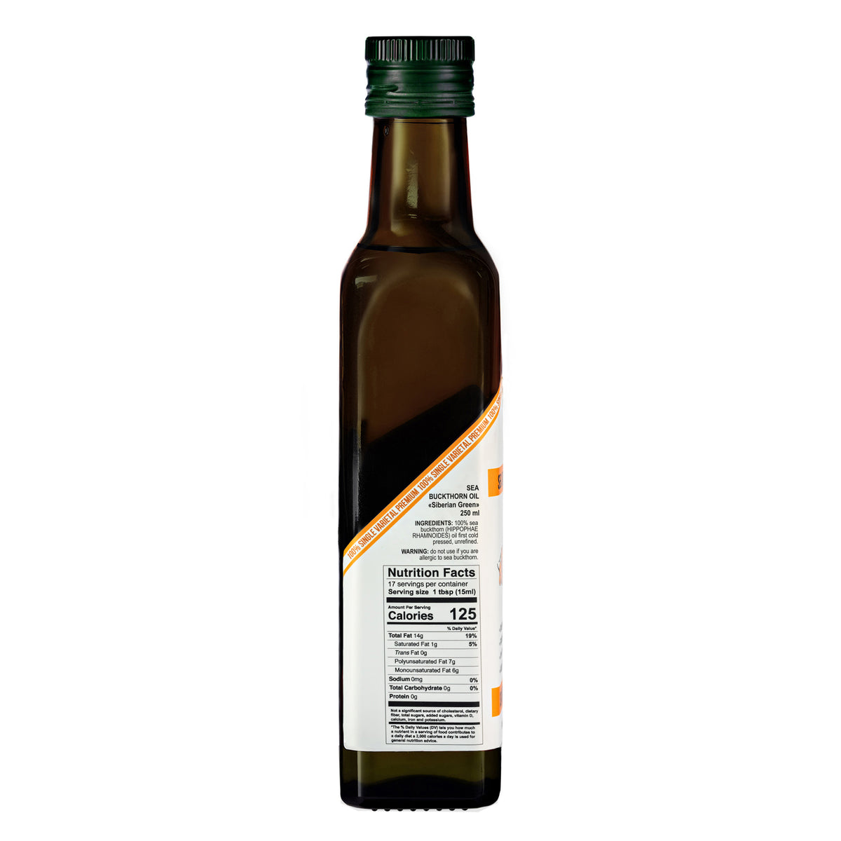 Olio di olivello spinoso verde siberiano - 250ml Extravergine spremuto a freddo