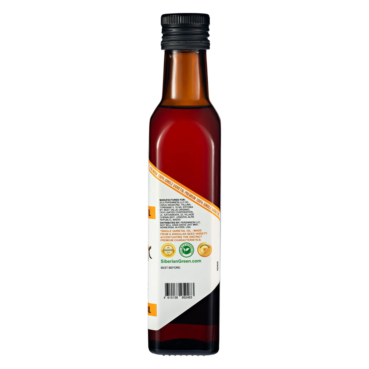 Olio di qualità alimentare, spremuto a freddo, monovarietale, per la cucina, la cura della pelle e dei capelli