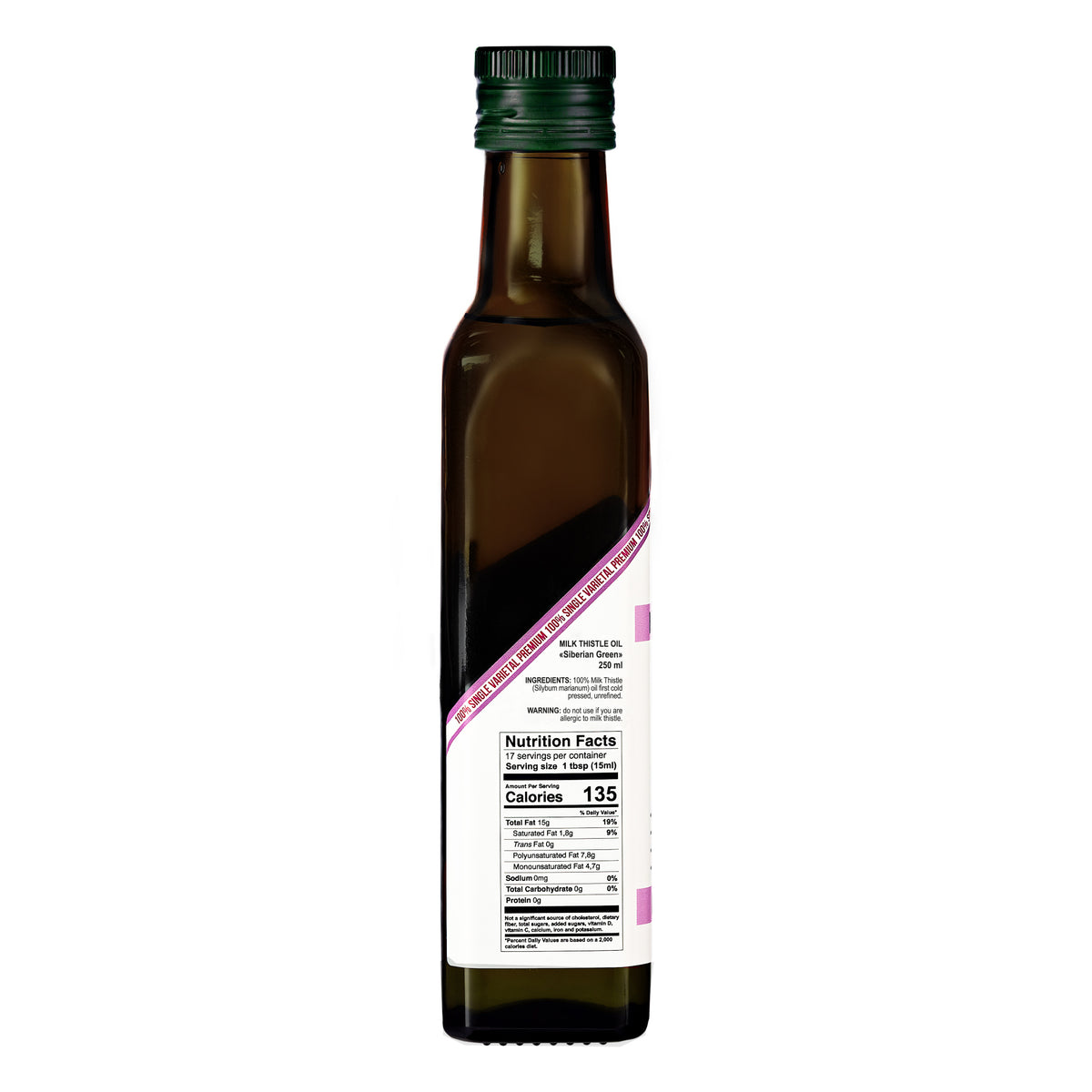Olio di cardo mariano verde siberiano - 250ml Extravergine spremuto a freddo
