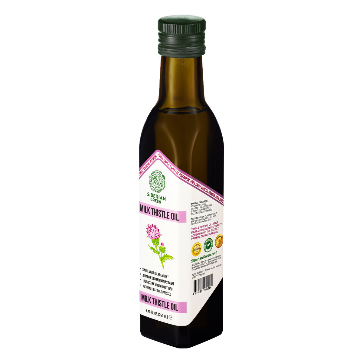 Olio di cardo mariano verde siberiano - 250ml Extravergine spremuto a freddo