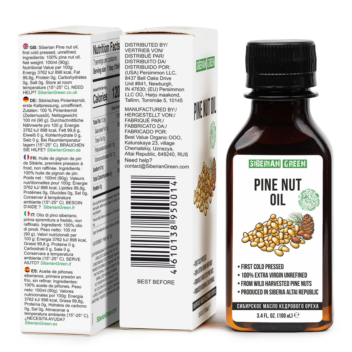 Olio di pinoli siberiani - qualità Premium