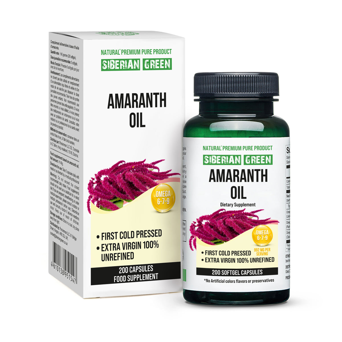 Capsule di olio di semi di amaranto biologico - 200 capsule molli
