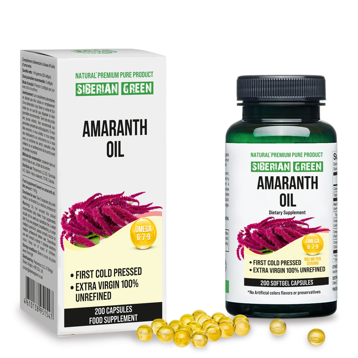 Capsule di olio di semi di amaranto biologico - 200 capsule molli