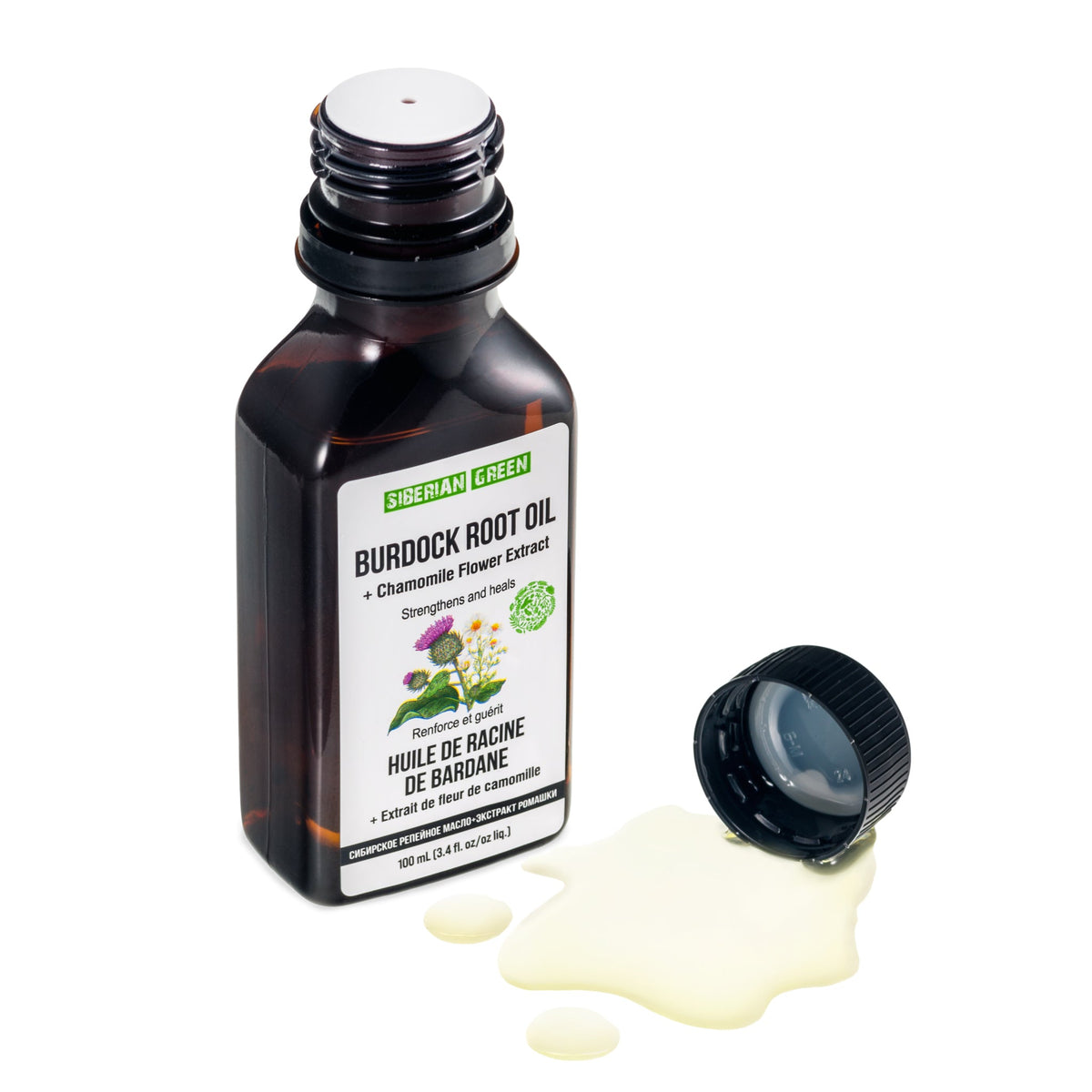 Olio di bardana puro con camomilla