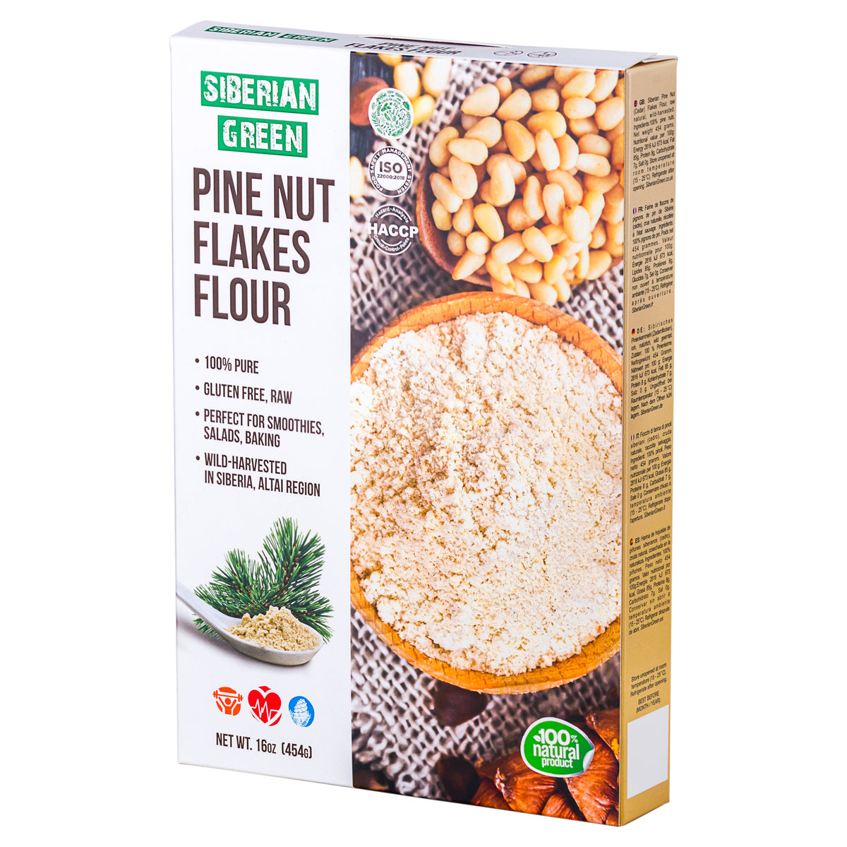 Polvere di pinoli siberiani - 454 g | Farina di pinoli biologici dell'Altai