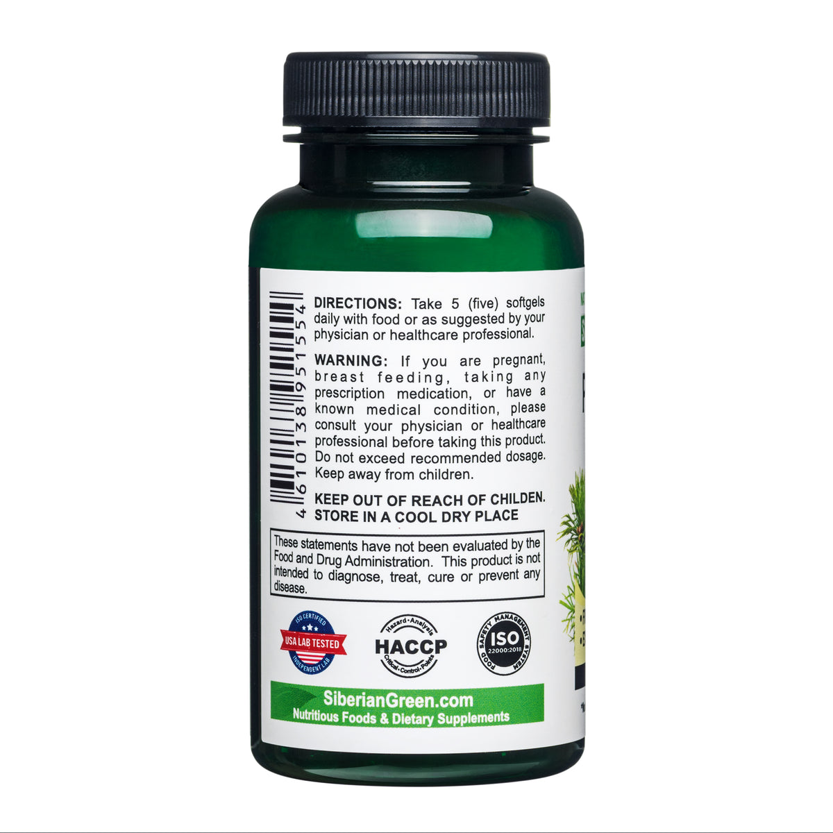 Capsule di olio di pinoli siberiani - 200 capsule molli - Raccolta selvatica e spremitura a freddo