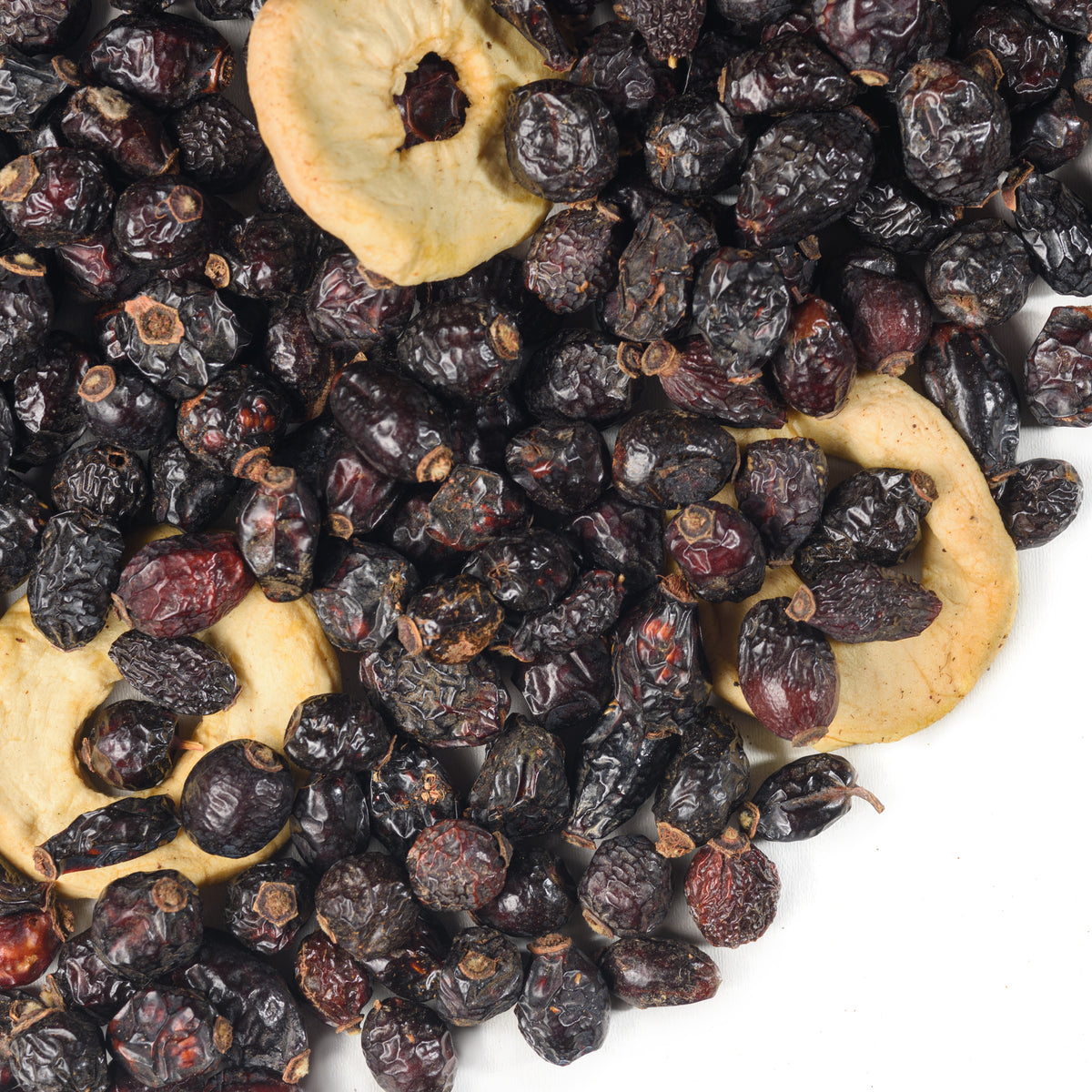 Semi interi di rosa canina essiccata siberiana con fettine di mela - 1 kg | Prodotto conservato con tutti i nutrienti naturali