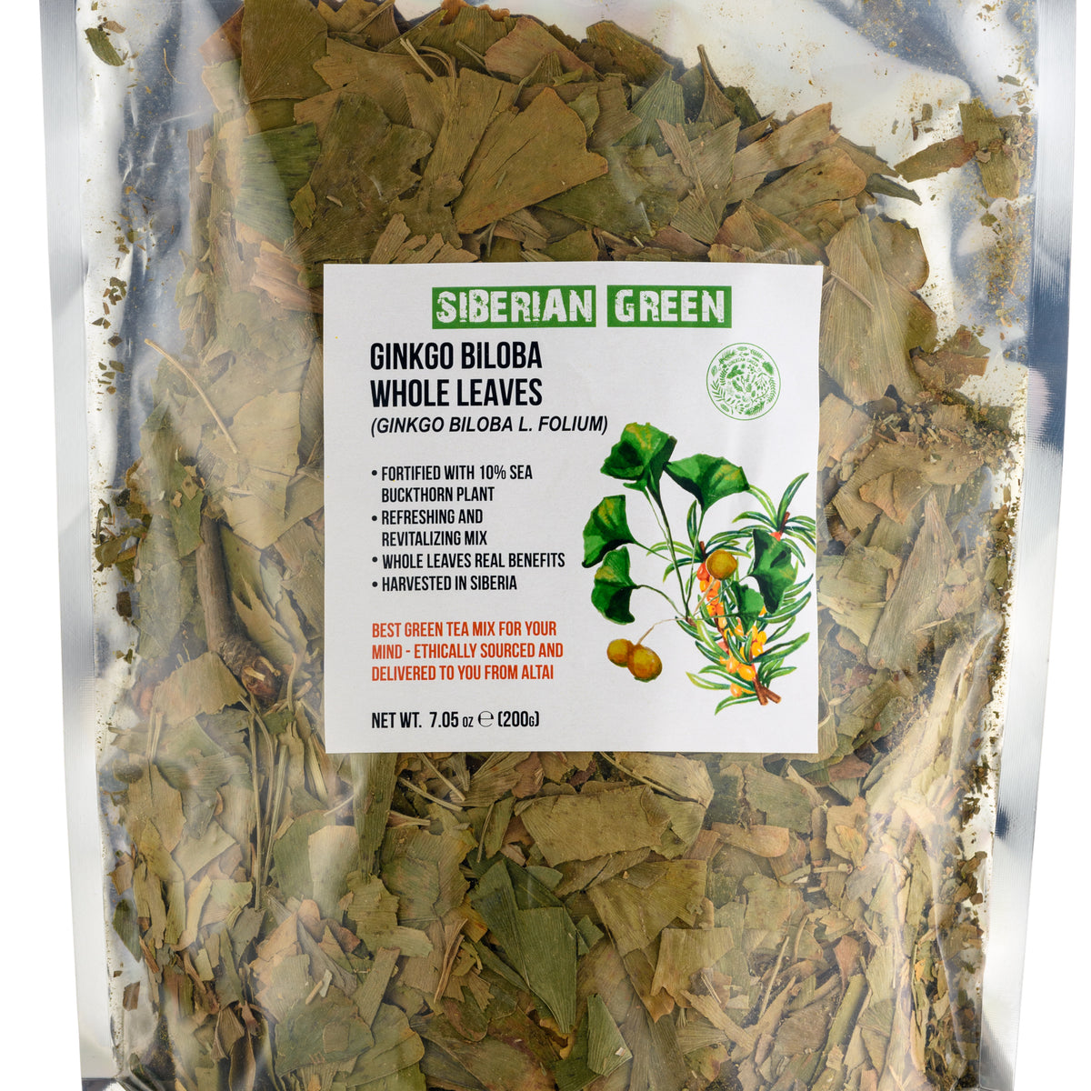 Ginkgo Biloba e foglie di olivello spinoso - 200 g di tisana sfusa