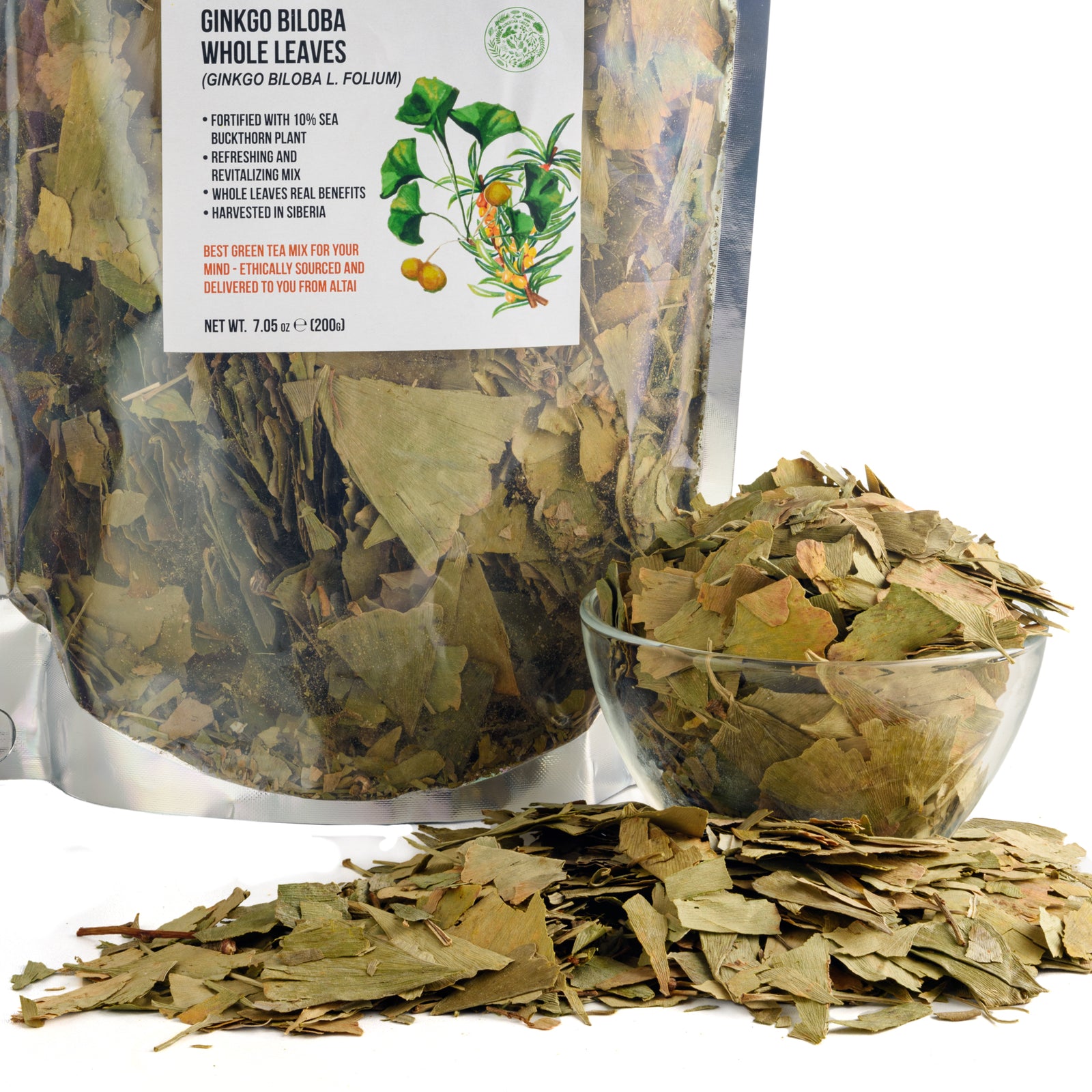 Tè alle foglie di ginkgo e olivello spinoso - 200g