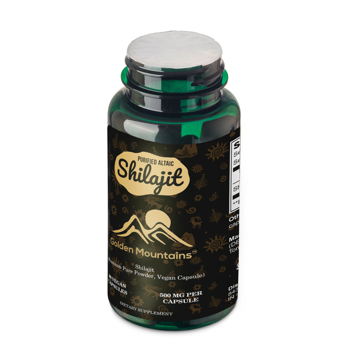 Capsule vegane di Shilajit delle Montagne d'Oro - 500mg | 90 Count