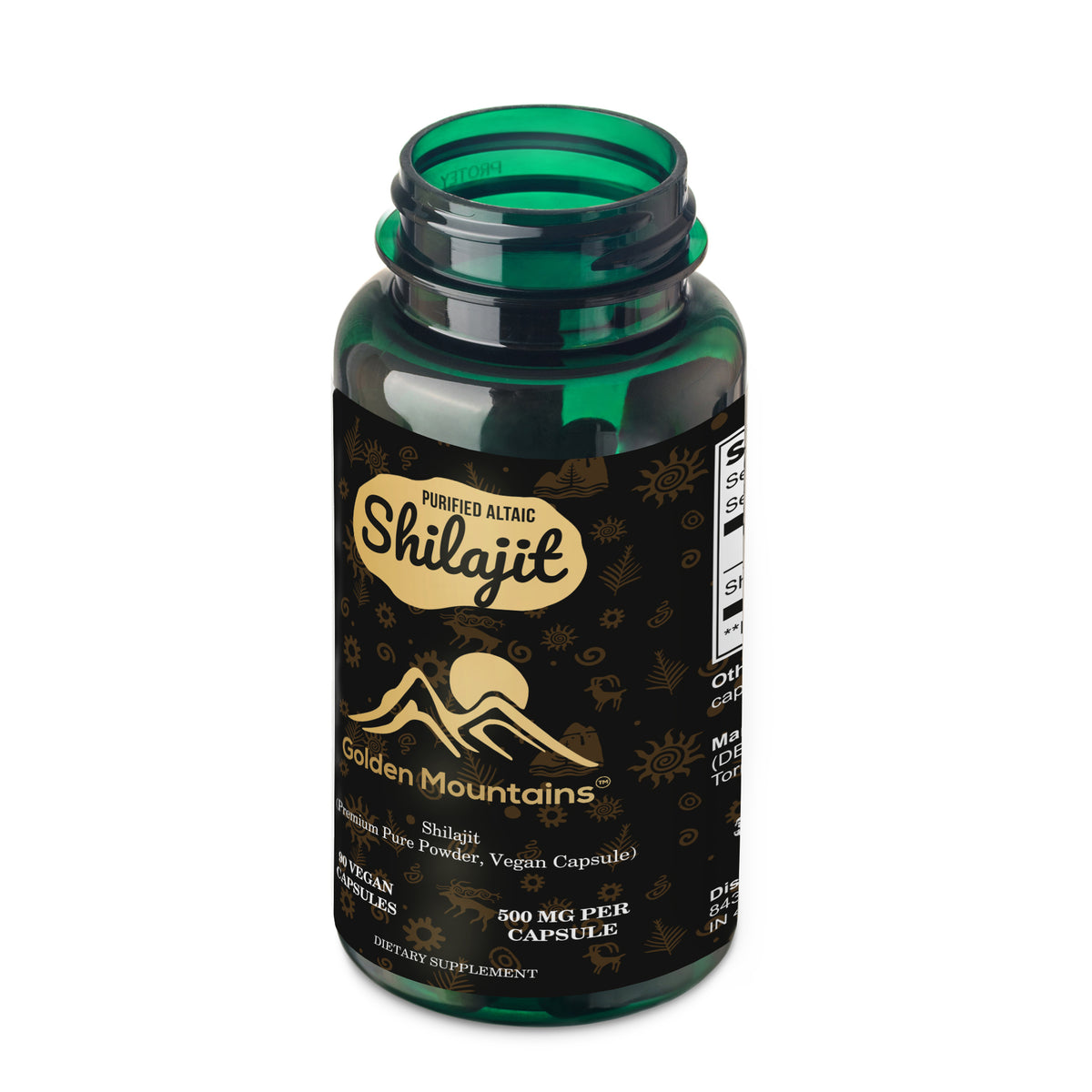 Capsule vegane di Shilajit delle Montagne d'Oro - 500mg | 90 Count