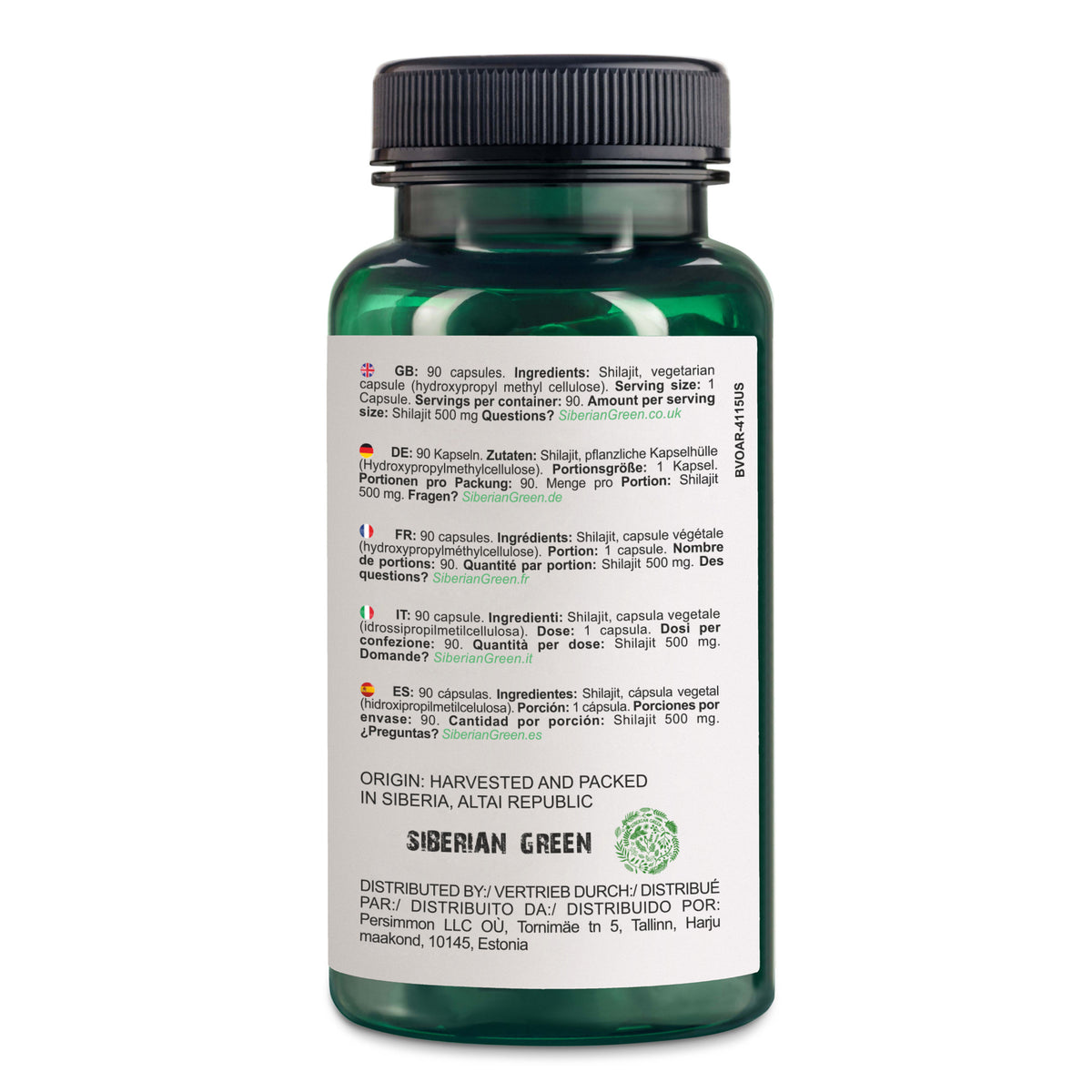 Capsule vegane di Shilajit delle Montagne d'Oro - 500mg | 90 Count