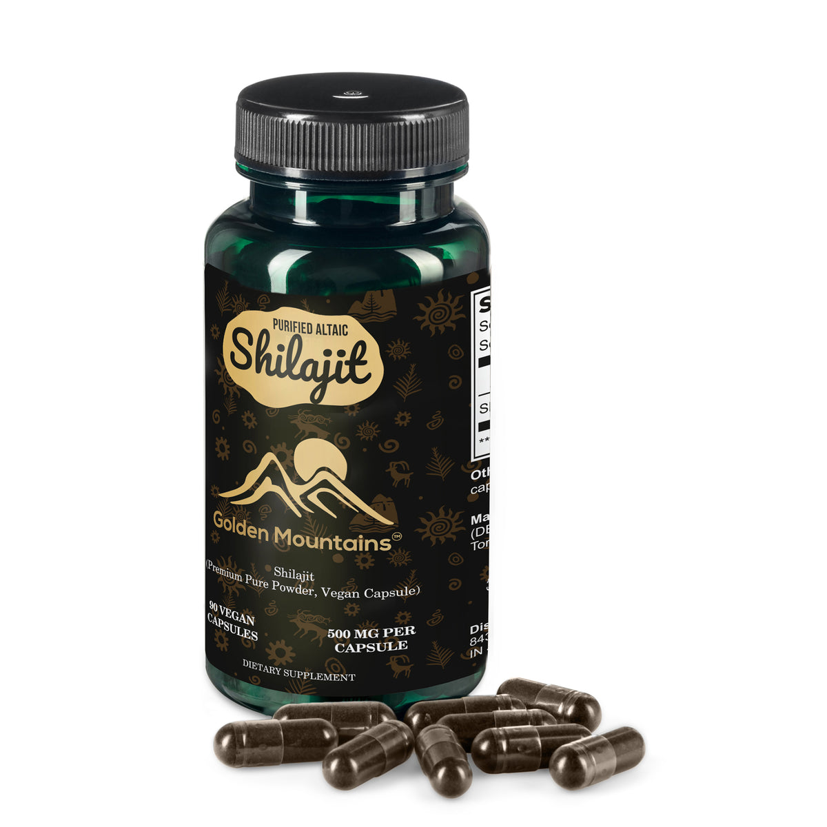 Capsule vegane di Shilajit delle Montagne d'Oro - 500mg | 90 Count