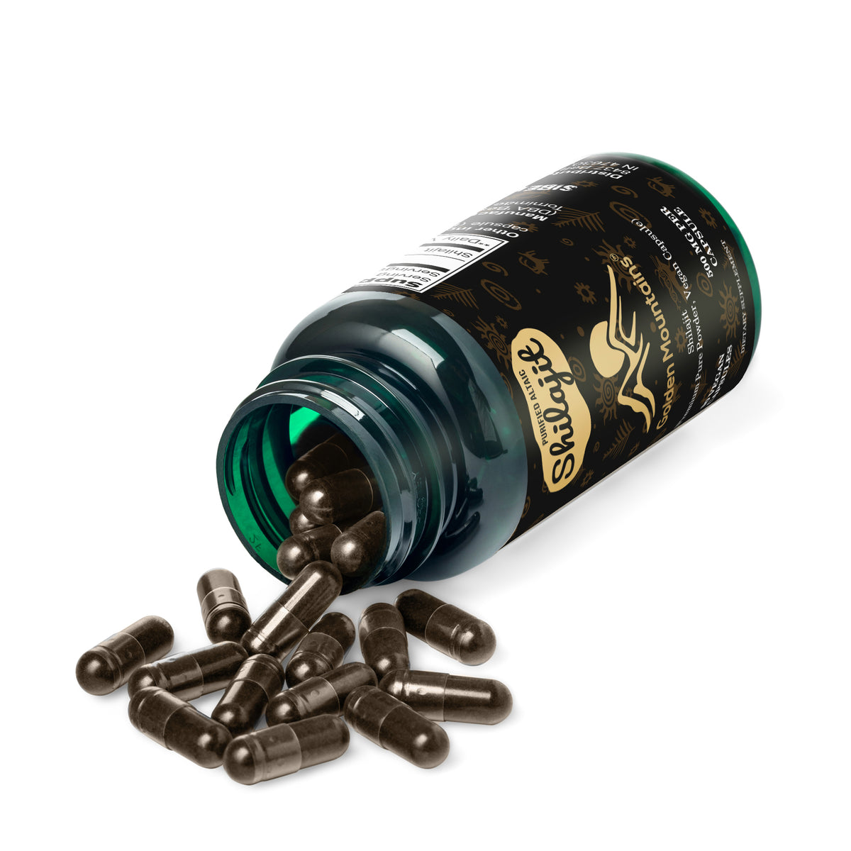 Capsule vegane di Shilajit delle Montagne d'Oro - 500mg | 90 Count