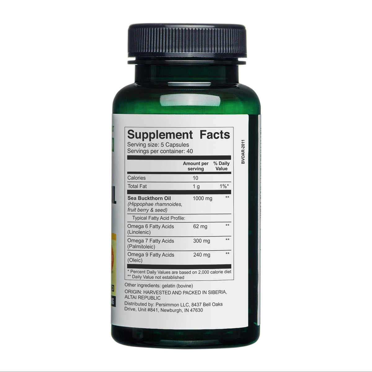 Capsule di olio di olivello spinoso siberiano - 200 capsule molli spremute a freddo