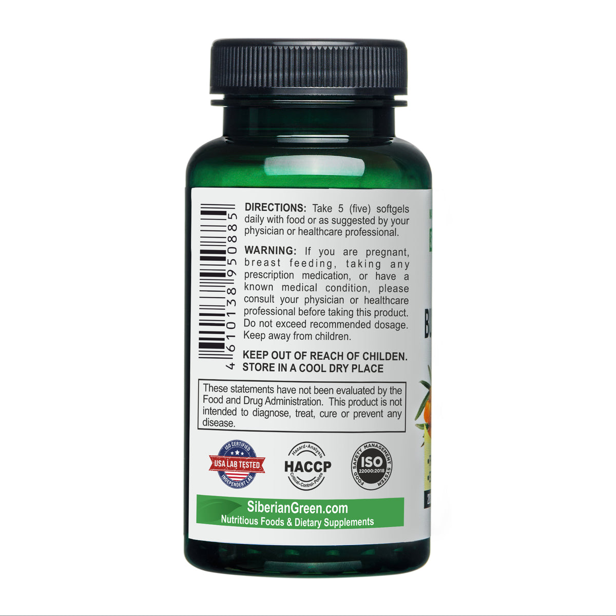 Capsule di olio di olivello spinoso siberiano - 200 capsule molli spremute a freddo
