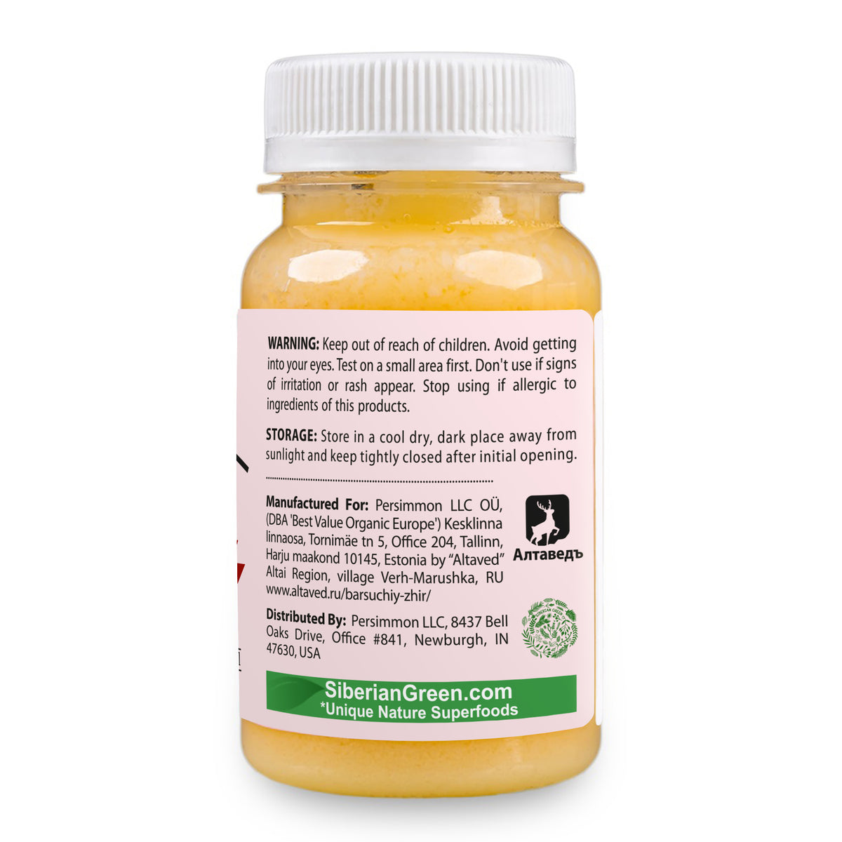 Crema-gel al grasso di tasso riscaldante verde siberiano - 100ml