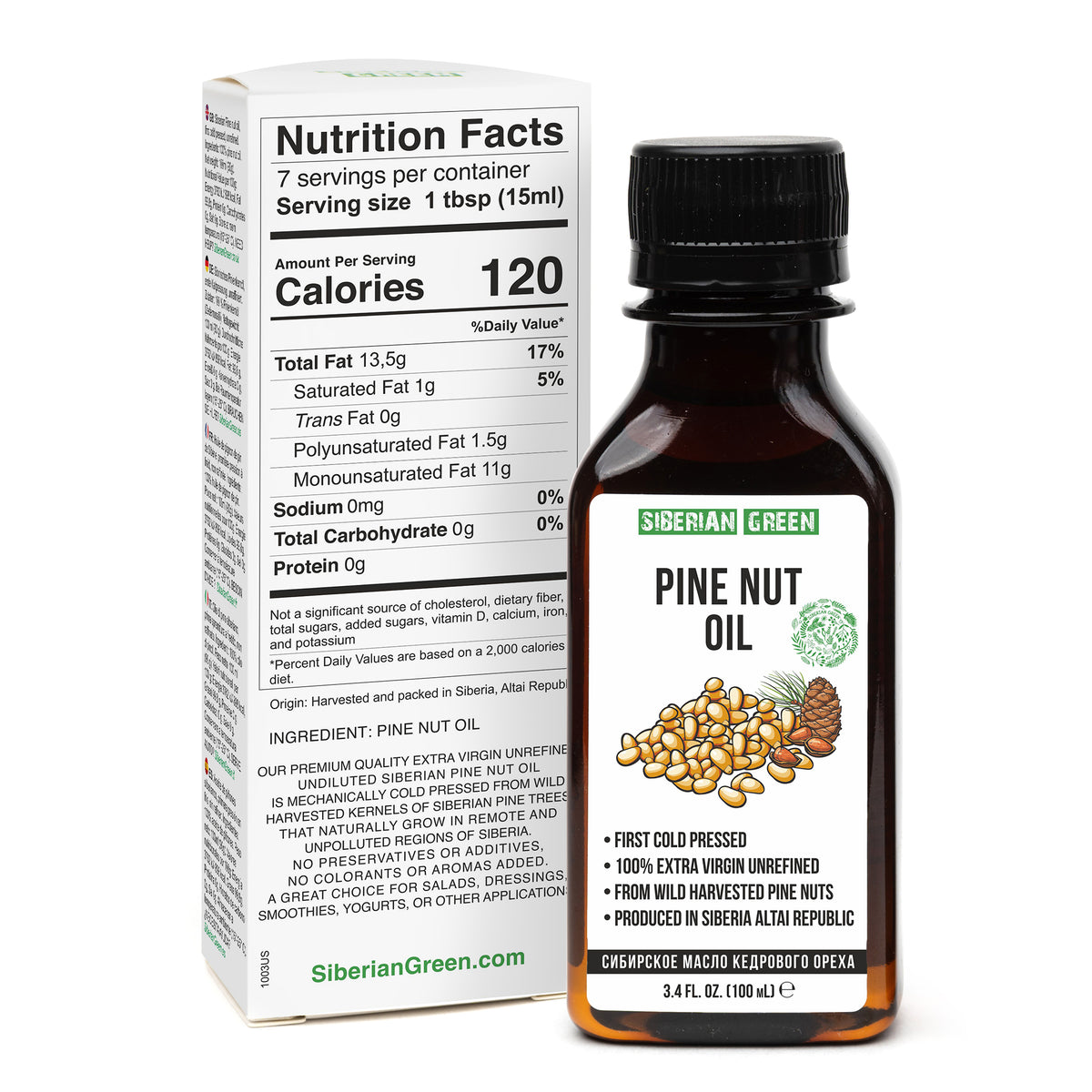 Olio di pinoli siberiani - qualità Premium