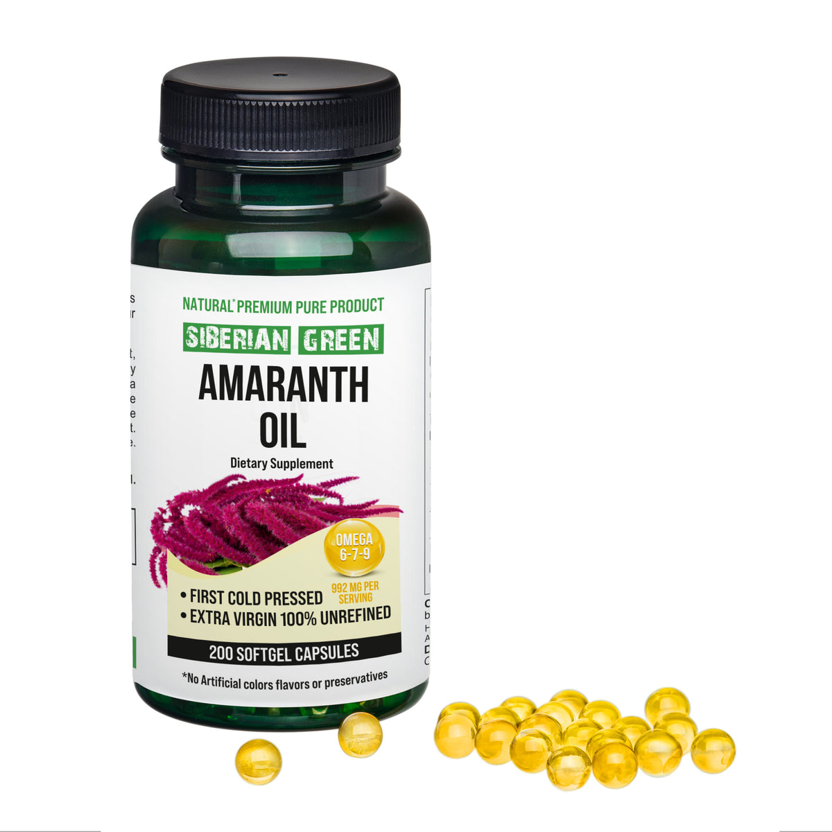 Capsule di olio di semi di amaranto biologico - 200 capsule molli