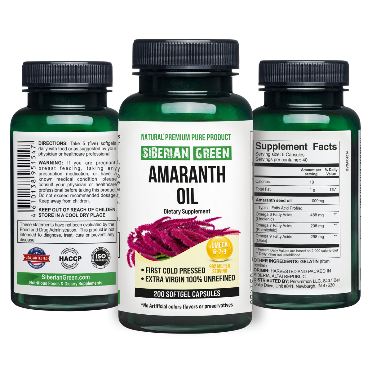 Capsule di olio di semi di amaranto biologico - 200 capsule molli