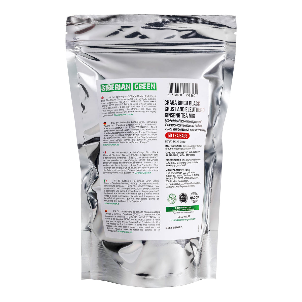 Istruzioni per l'infusione del tè Chaga con radice di Eleuthero