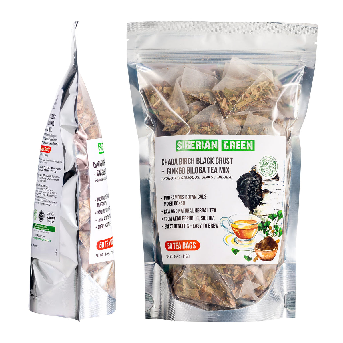 Informazioni nutrizionali sul tè verde Siberian Ginkgo Biloba con Chaga