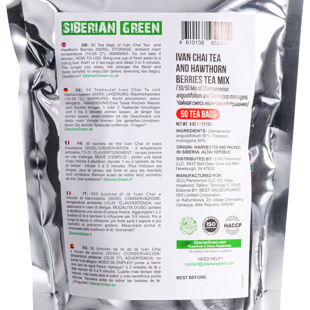 Il miglior tè verde siberiano Ivan Chai con bacche di biancospino 