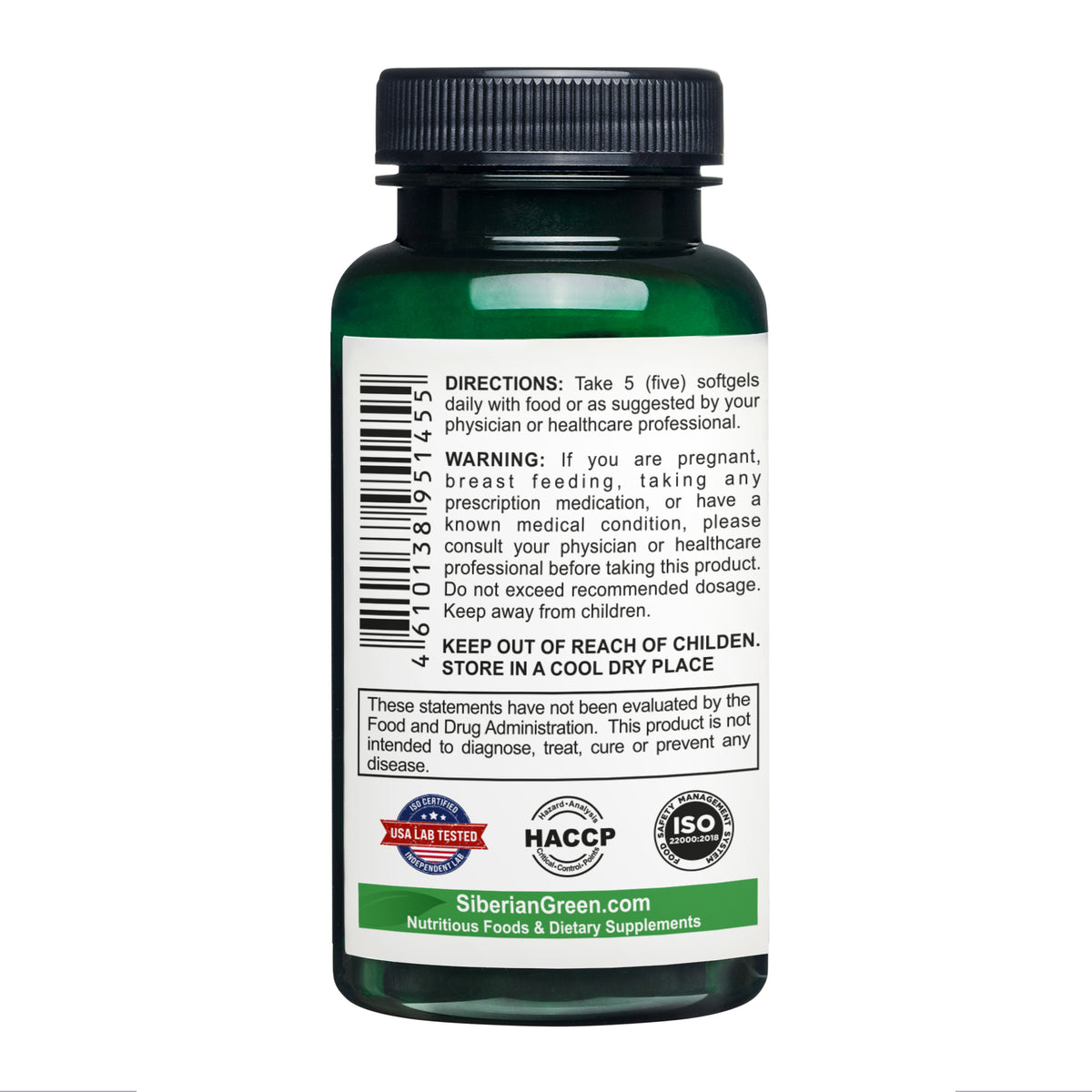 Capsule di olio di cardo mariano verde siberiano - 200 capsule molli - spremute a freddo e non raffinate