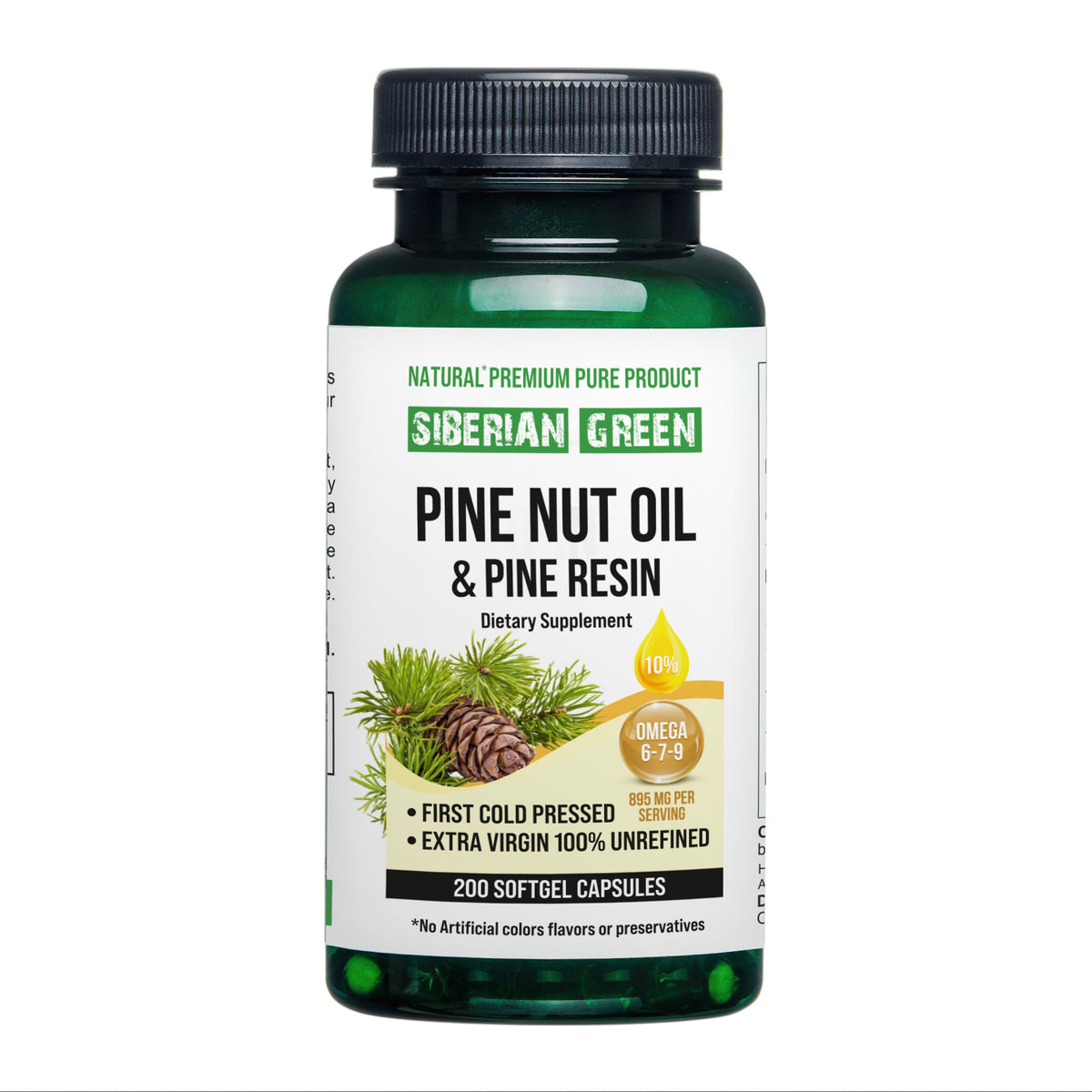 Capsule di olio di pino siberiano con resina di pino - 200 capsule molli