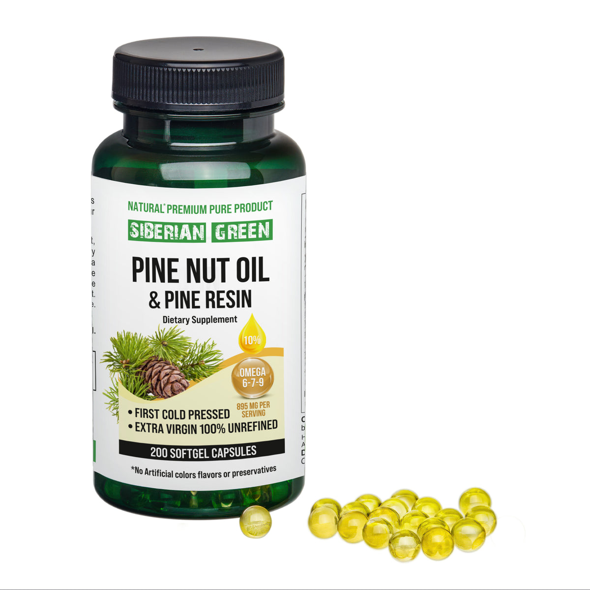 Capsule di olio di pino siberiano con resina di pino - 200 capsule molli