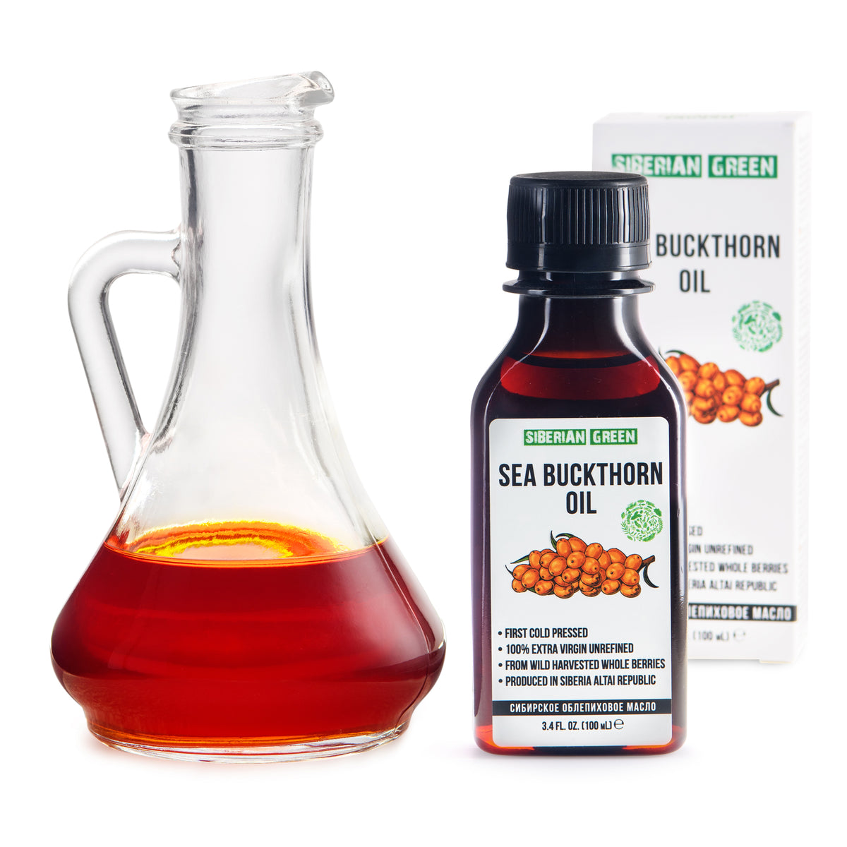 Olio di olivello spinoso siberiano - Extravergine spremuto a freddo (100ml)