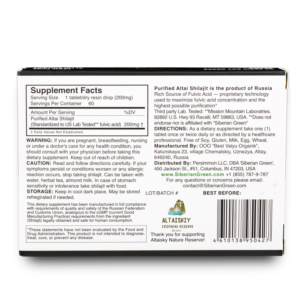 resina pura di altai shilajit